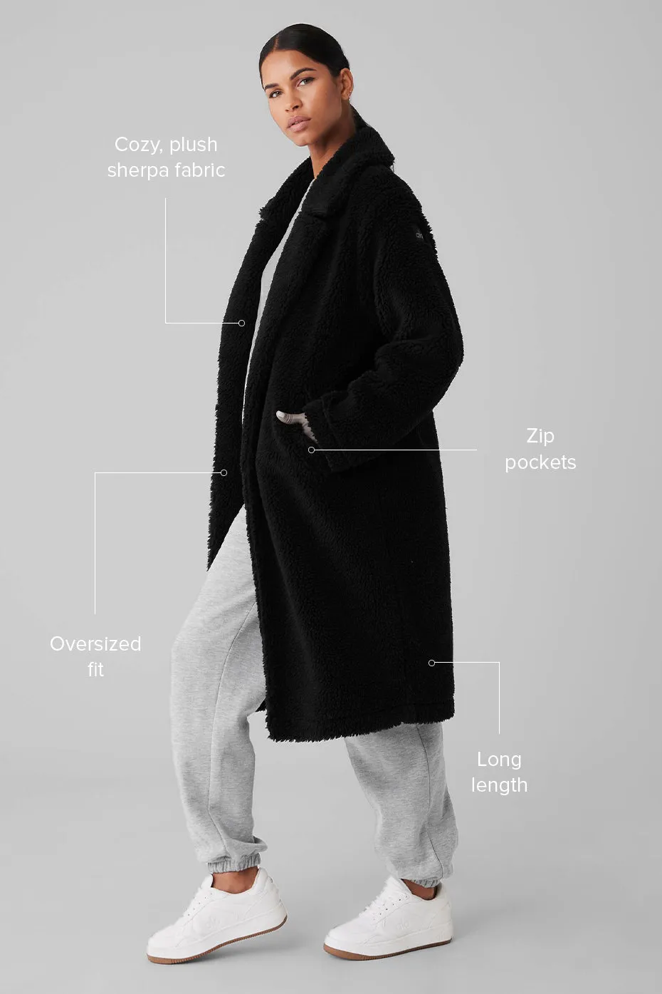 Oversized Sherpa Trench - Black sold by Alo Yoga product image thumbnail 2