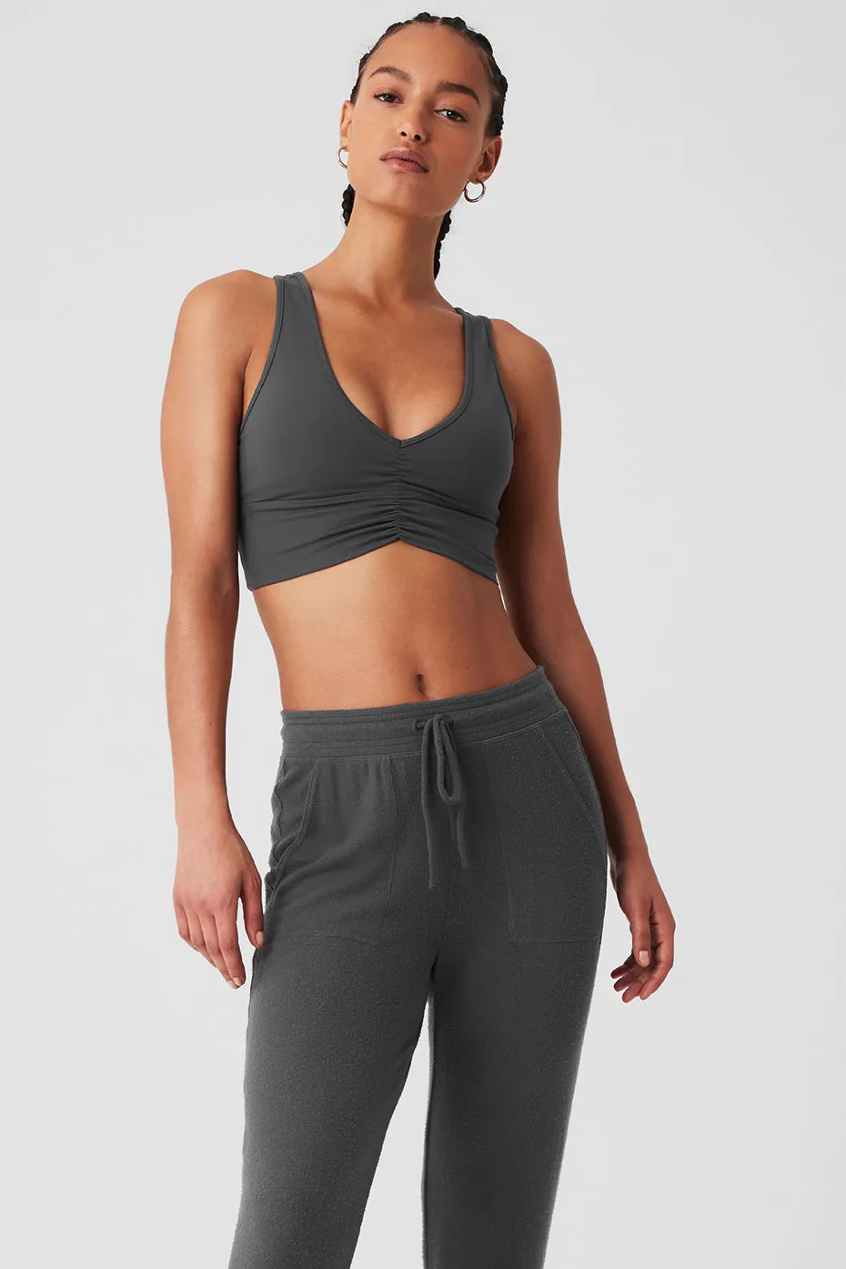 Wild Thing Bra - Anthracite sold by Alo Yoga