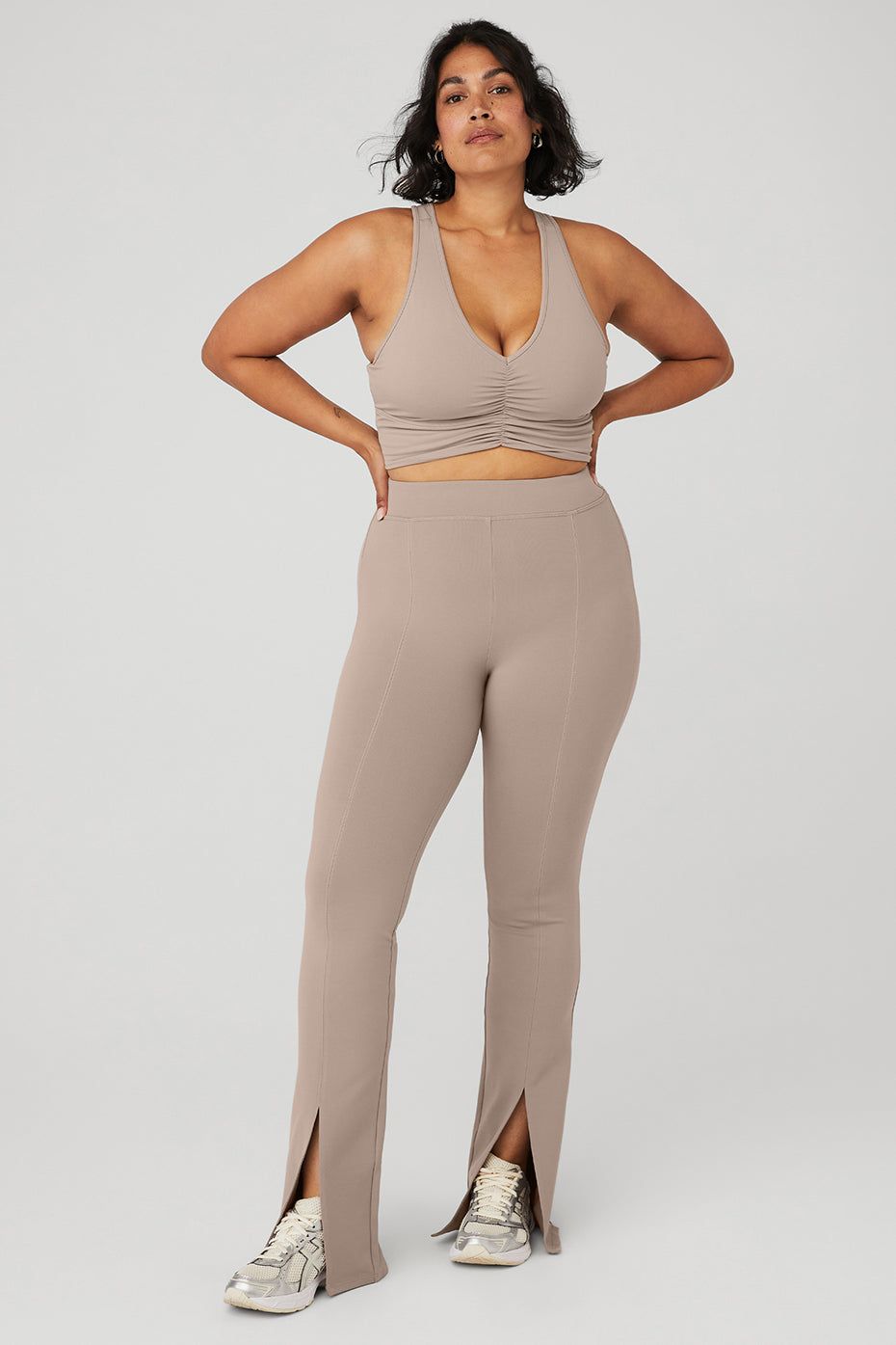 Wild Thing Bra & Airbrush High-Waist 7/8 Flutter Legging Set - Taupe sold by Alo Yoga product image thumbnail 6