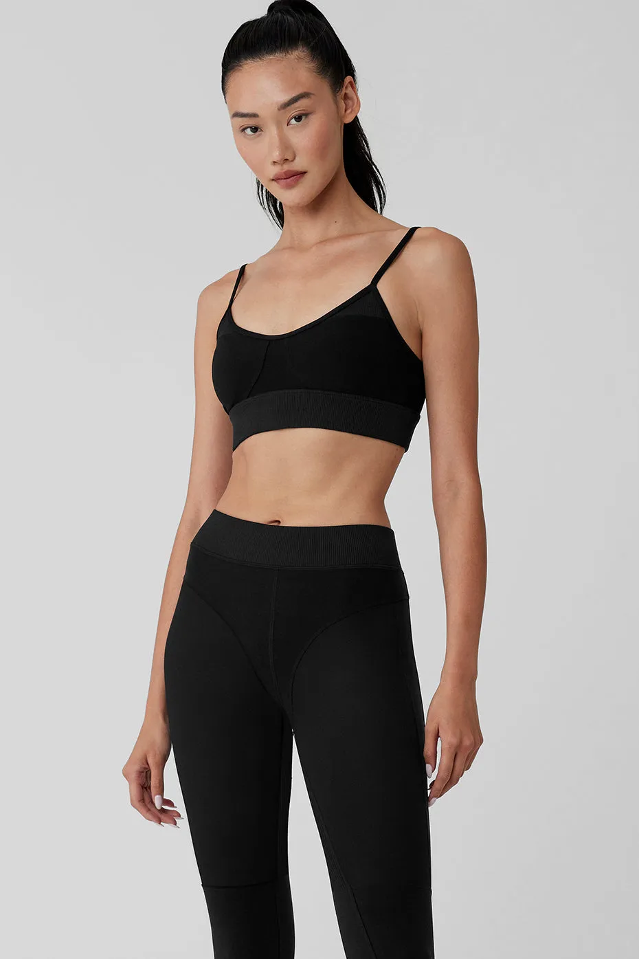 Alosoft Head Start Bra - Black sold by Alo Yoga