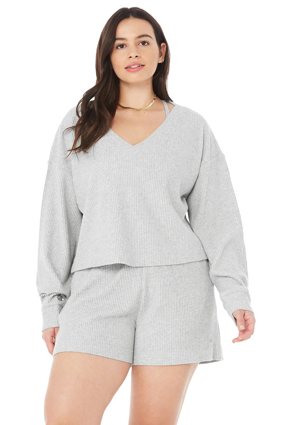 Muse V-Neck Pullover - Athletic Heather Grey sold by Alo Yoga product image thumbnail 5
