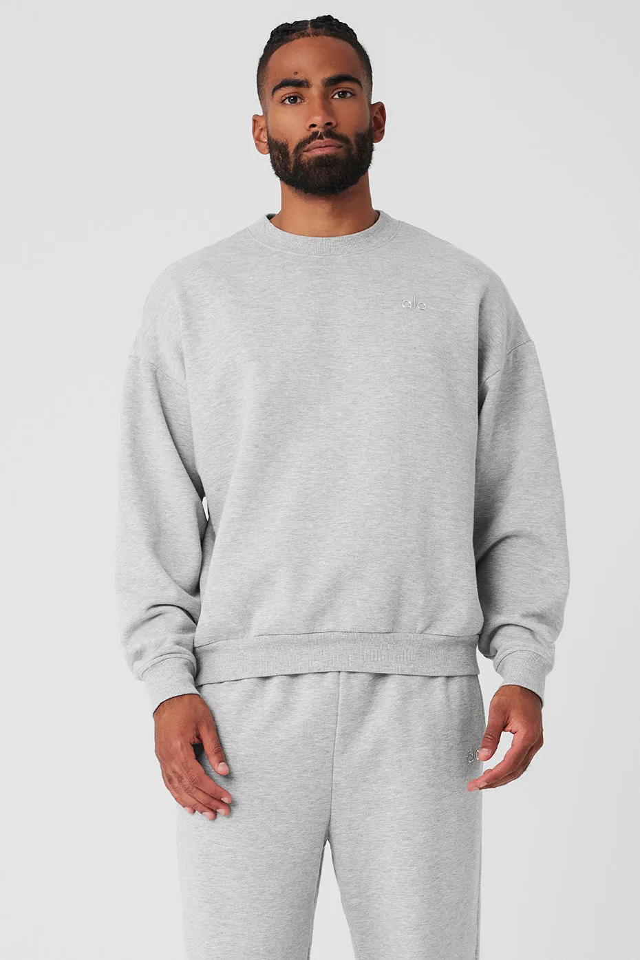 Accolade Crew Neck Pullover - Athletic Heather Grey sold by Alo Yoga