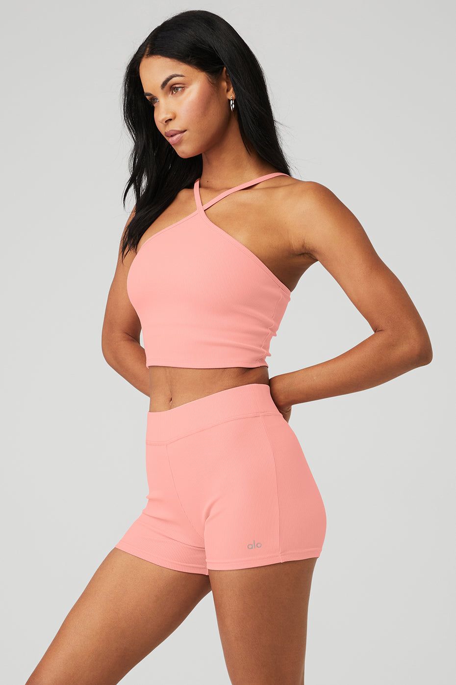 Goddess Ribbed Cross Crop Top - Strawberry Lemonade sold by Alo Yoga product image thumbnail 3