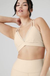 Airlift Layer Up Bra & 7/8 High-Waist Airlift Legging Set - Macadamia sold by Alo Yoga