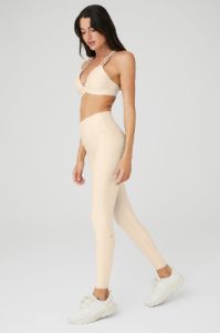 Airlift Layer Up Bra & 7/8 High-Waist Airlift Legging Set - Macadamia sold by Alo Yoga
