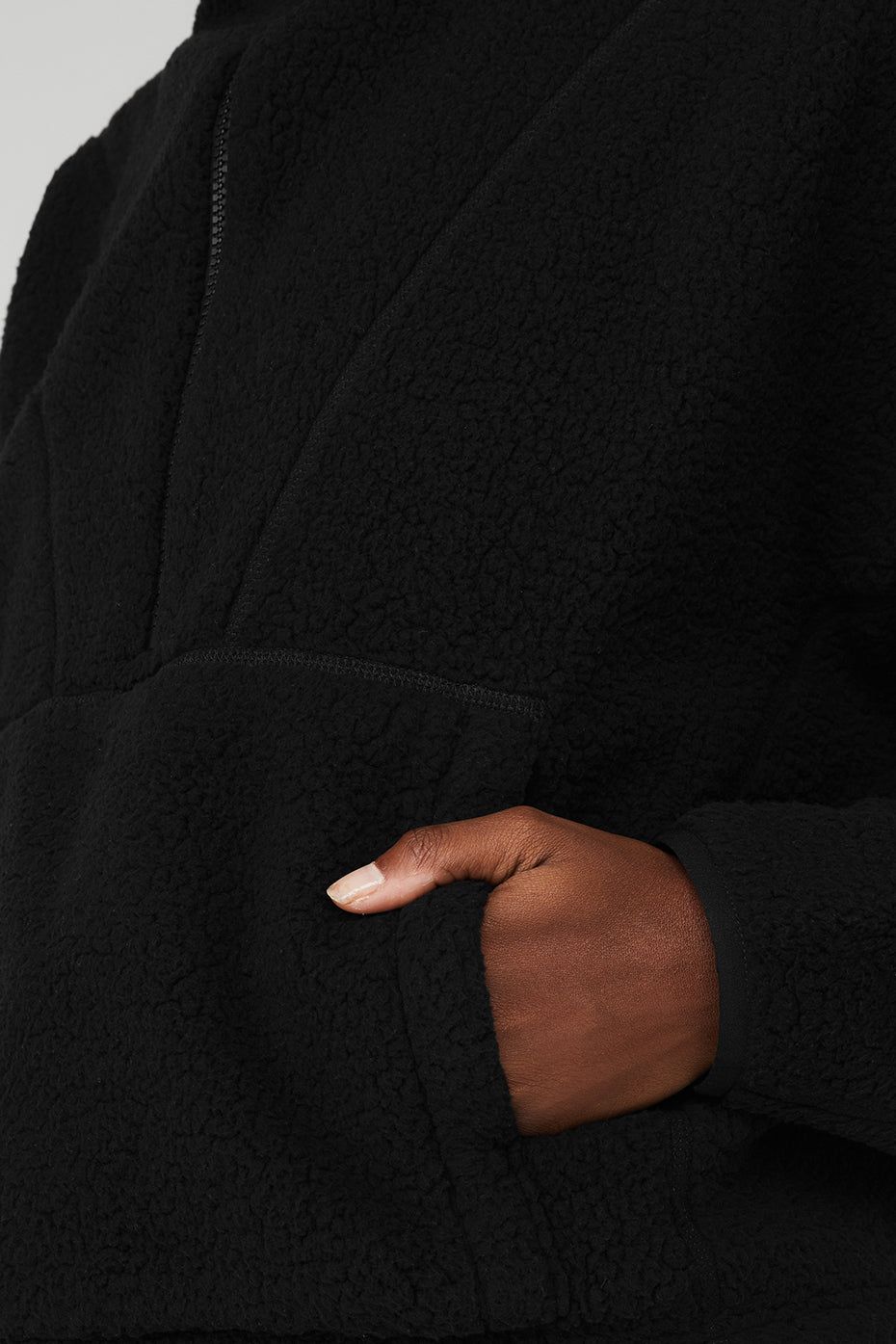 Micro Sherpa Cozy Cabin Half Zip Pullover - Black sold by Alo Yoga product image thumbnail 4