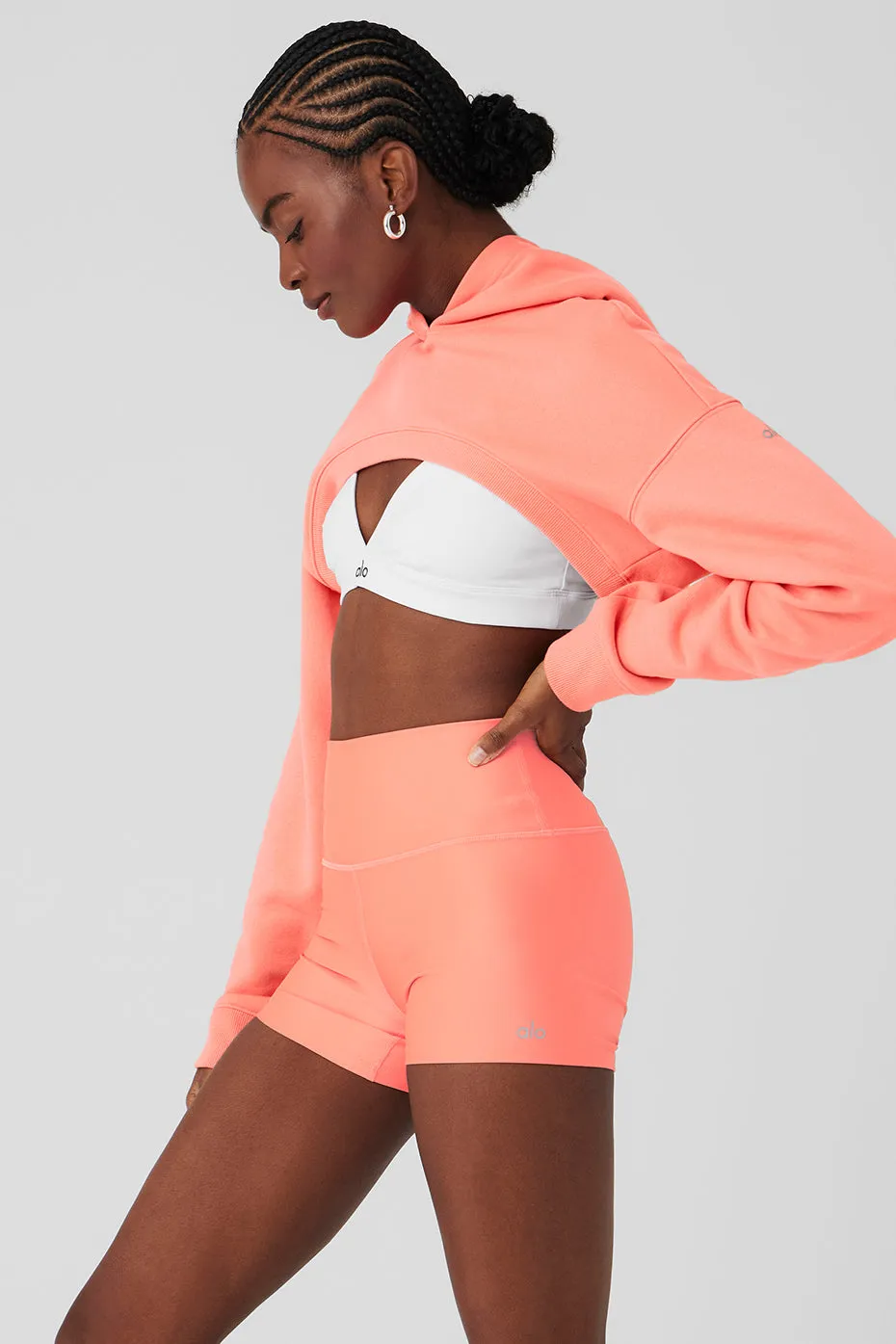 Cropped Shrug It Off Hoodie - Candy Orange sold by Alo Yoga product image thumbnail 3