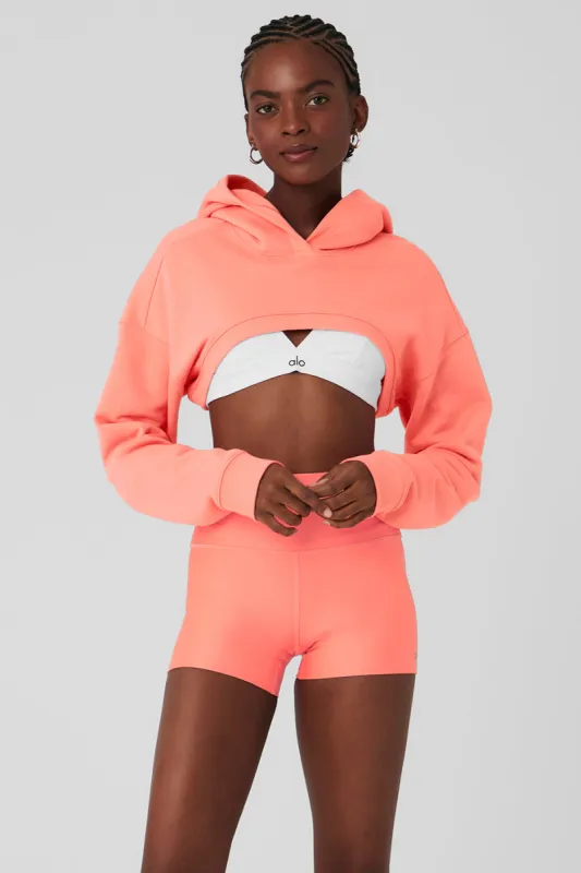 Cropped Shrug It Off Hoodie - Candy Orange sold by Alo Yoga