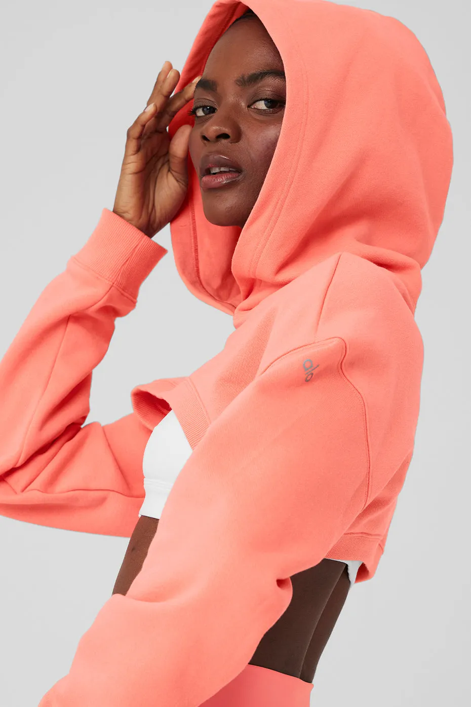 Cropped Shrug It Off Hoodie - Candy Orange sold by Alo Yoga product image thumbnail 4