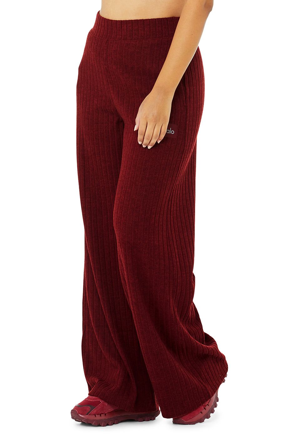 Ribbed Take Comfort Wide Leg Pant - Cranberry sold by Alo Yoga product image thumbnail 7