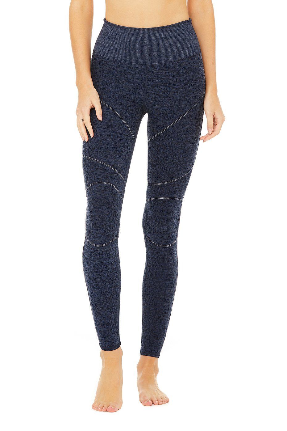 High-Waist Alosoft Revel Legging - Rich Navy Heather sold by Alo Yoga