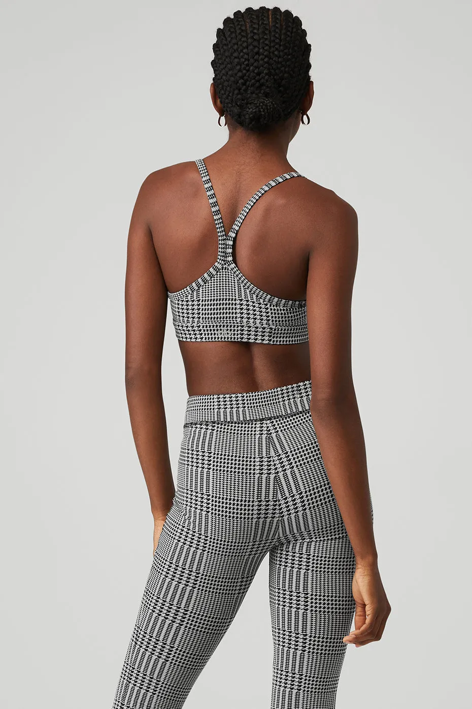 Jacquard Glenplaid Gratitude Bra - Titanium/Black sold by Alo Yoga product image thumbnail 2