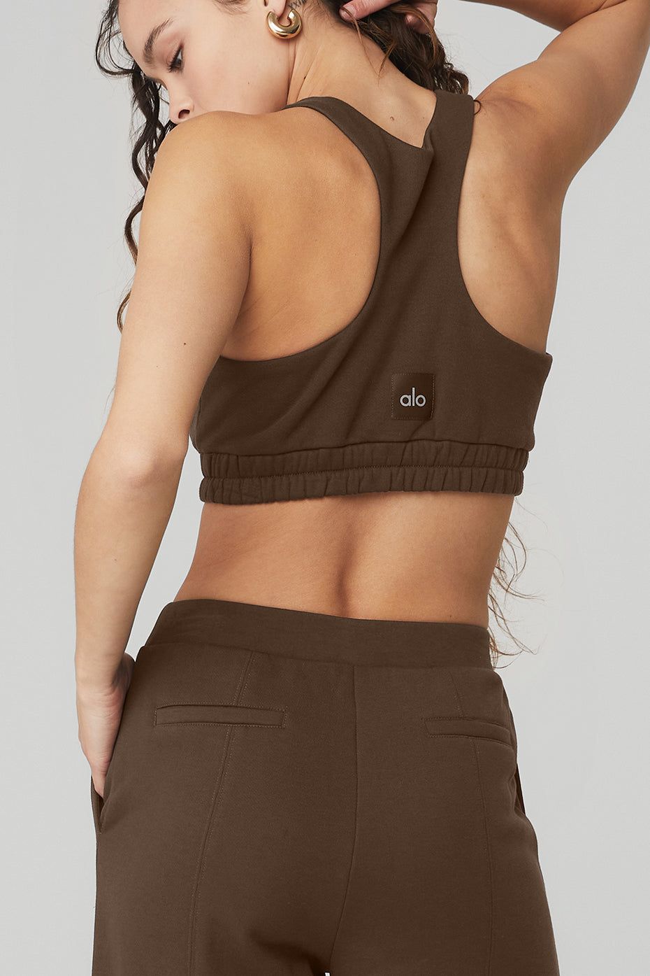 Scoop Neck Sweatshirt Bra - Espresso sold by Alo Yoga product image thumbnail 5