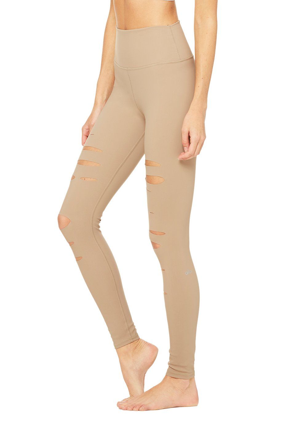 High-Waist Ripped Warrior Legging - Gravel sold by Alo Yoga product image thumbnail 3