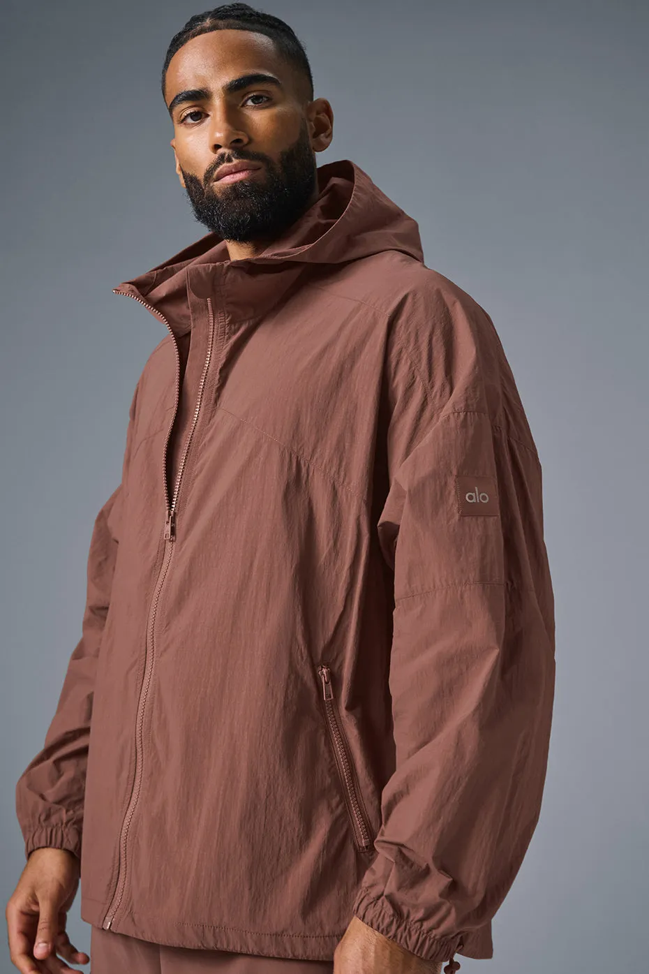 Vantage Nylon Ripstop Track Jacket - Chestnut sold by Alo Yoga product image thumbnail 3