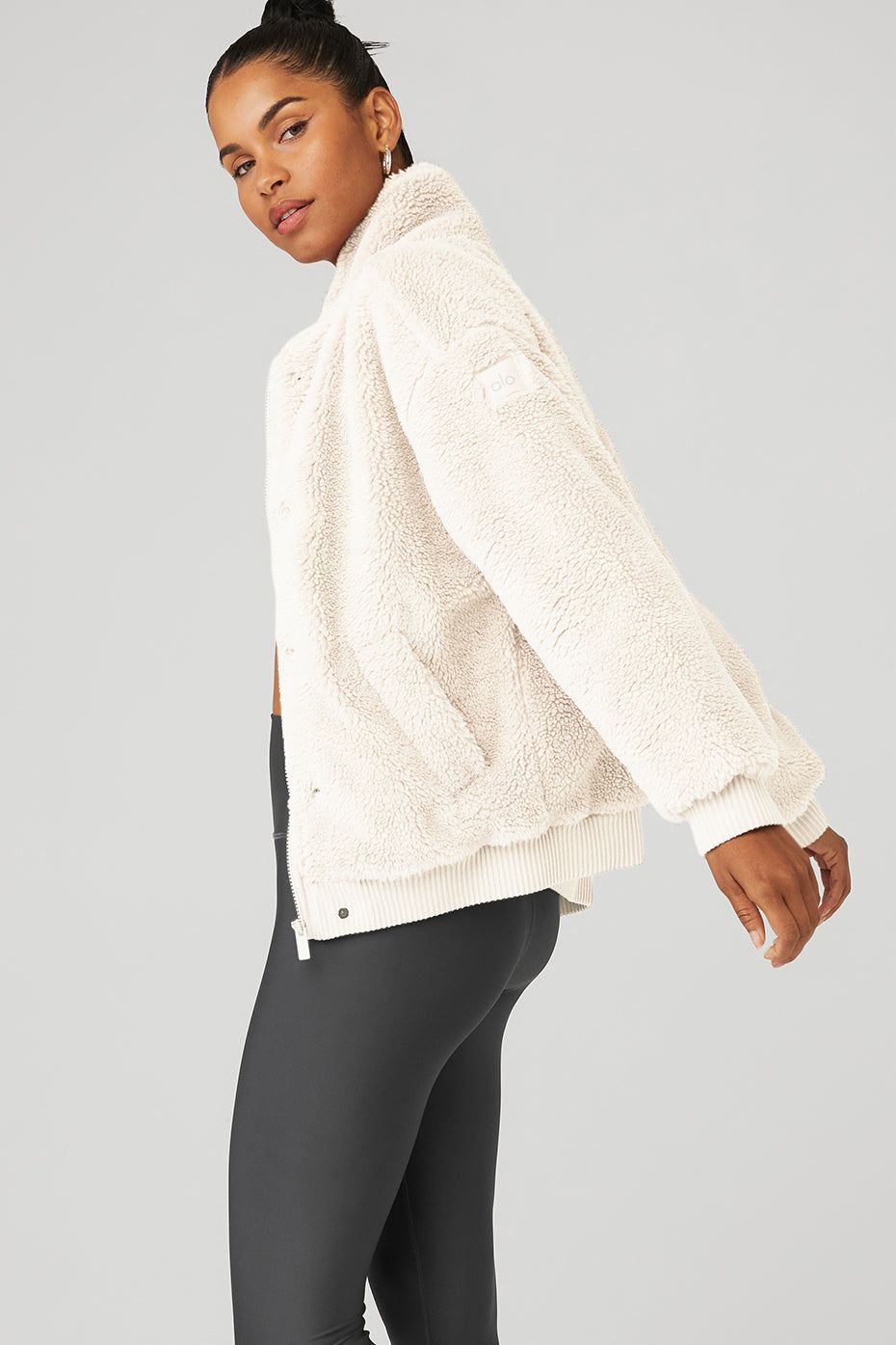 Sherpa Varsity Jacket - Ivory sold by Alo Yoga product image thumbnail 3