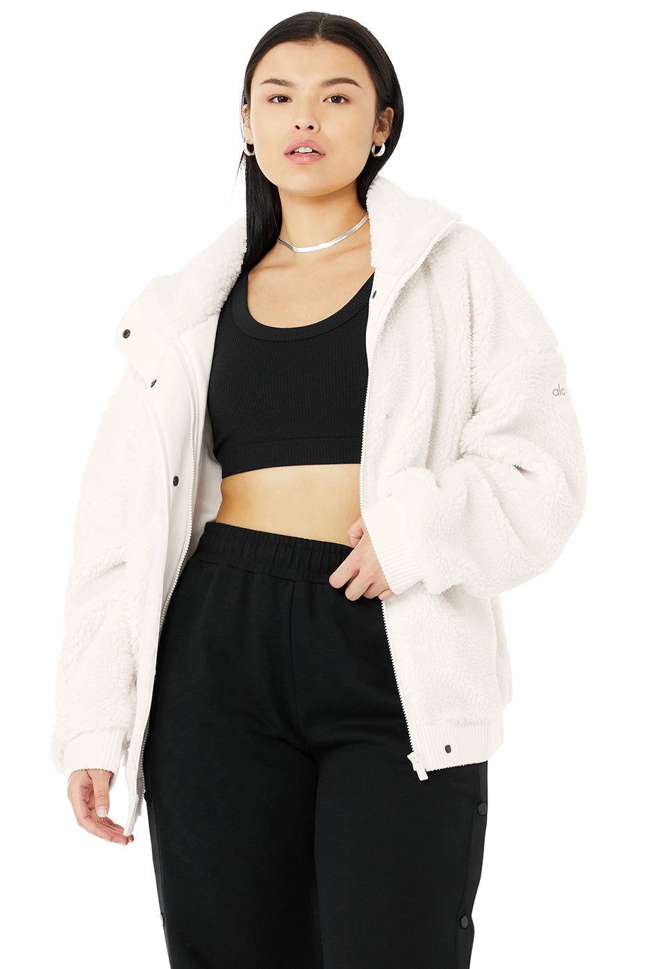 Sherpa Varsity Jacket - Ivory sold by Alo Yoga product image thumbnail 5