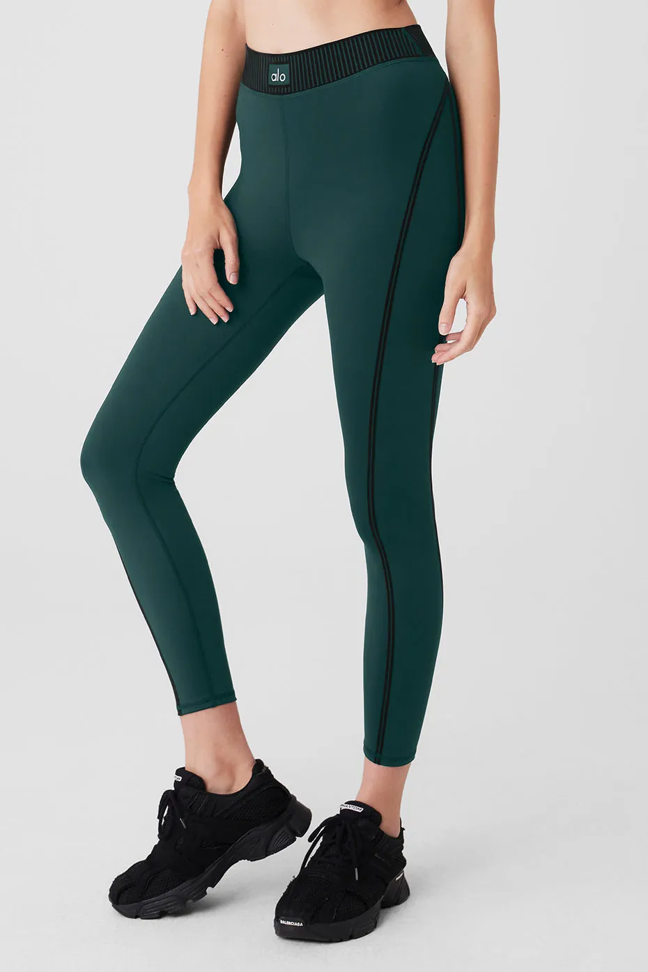 Airlift High-Waist 7/8 Line Up Legging - Midnight Green sold by Alo Yoga product image thumbnail 3