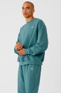 Accolade Crew Neck Pullover - Teal Agate sold by Alo Yoga