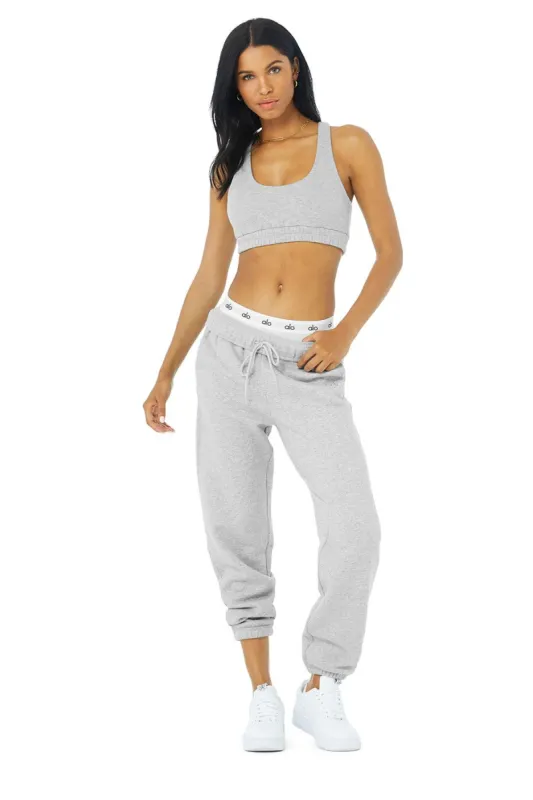 Scoop Neck Sweatshirt Bra & Accolade Sweatpant Set - Athletic Heather Grey sold by Alo Yoga