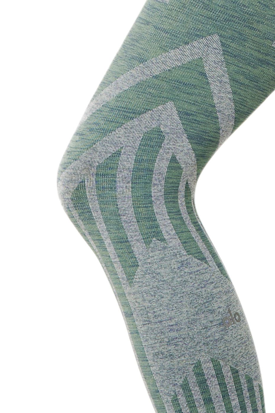 7/8 High-Waist Seamless Tempo Legging - Blue Haze Heather/Sprout Heather sold by Alo Yoga product image thumbnail 4