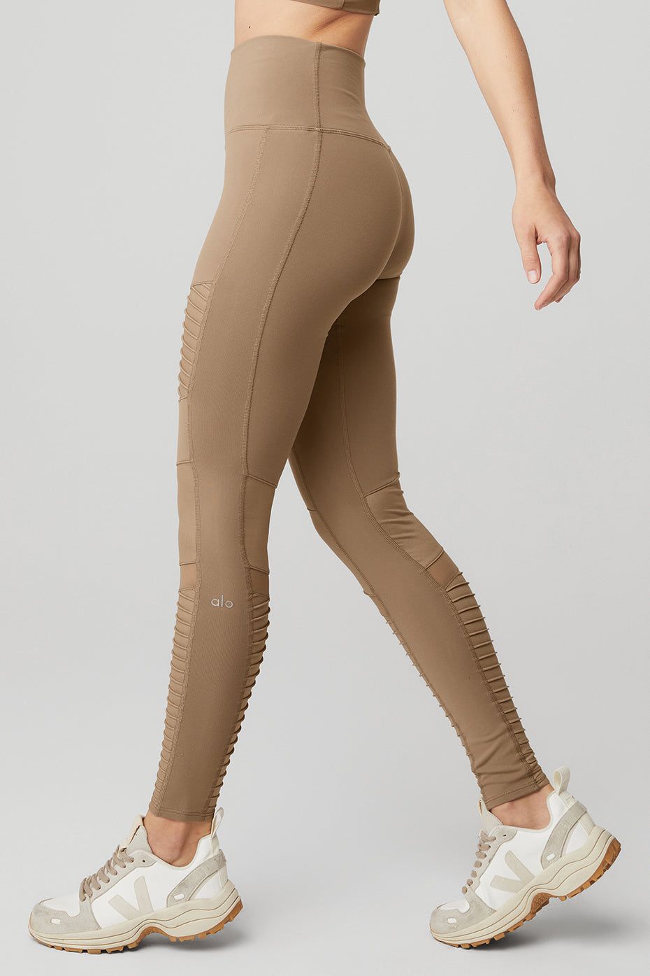 High-Waist Moto Legging - Gravel/Gravel Glossy sold by Alo Yoga product image thumbnail 3