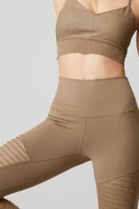High-Waist Moto Legging - Gravel/Gravel Glossy sold by Alo Yoga