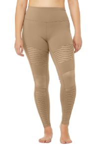High-Waist Moto Legging - Gravel/Gravel Glossy sold by Alo Yoga