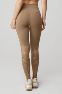 High-Waist Moto Legging - Gravel/Gravel Glossy sold by Alo Yoga
