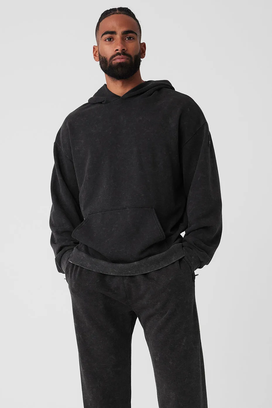 Chill Vintage Wash Hoodie - Black Wash sold by Alo Yoga