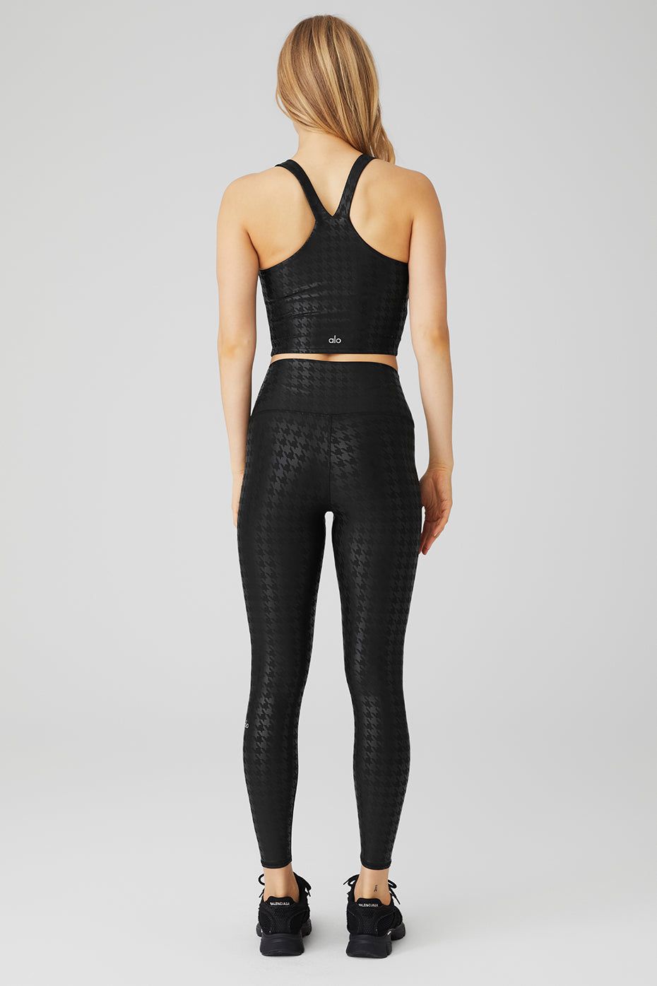 Airlift Glimmer Houndstooth Real Bra Tank & Airlift High-Waist Glimmer Houndstooth Legging Set sold by Alo Yoga product image thumbnail 2