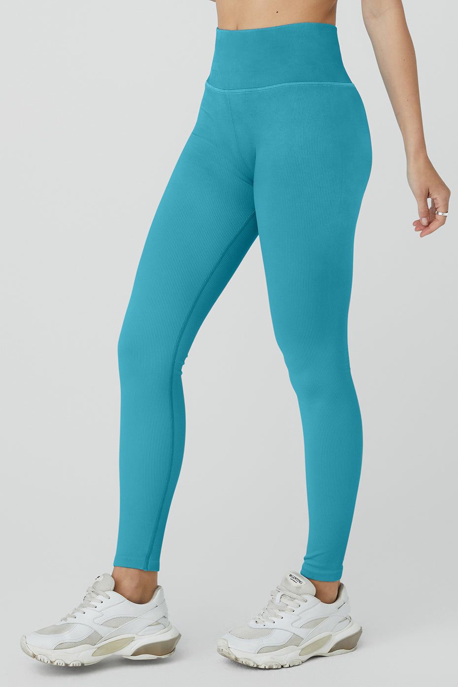 Seamless High-Waist Ribbed Legging - Blue Splash sold by Alo Yoga product image thumbnail 3