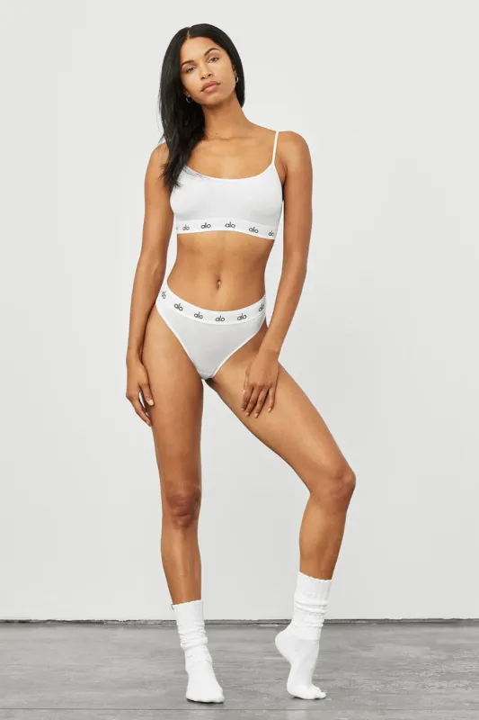 Icon Cami Bra & Icon Cheeky Set - White sold by Alo Yoga