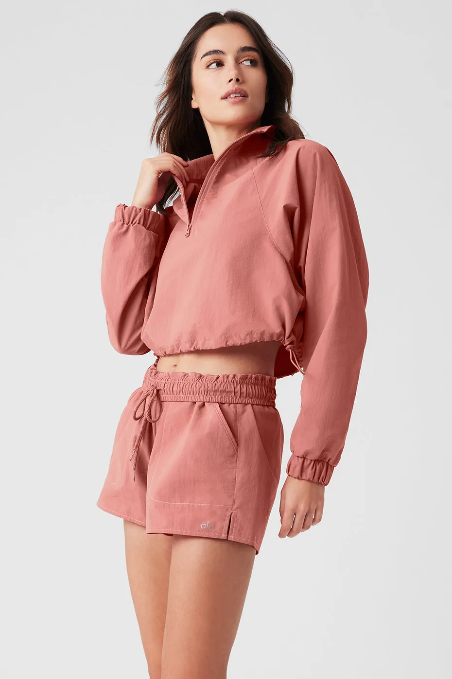 Cropped 1/4 Zip Alumni Pullover - Soft Terracotta sold by Alo Yoga product image thumbnail 3