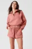 Cropped 1/4 Zip Alumni Pullover - Soft Terracotta sold by Alo Yoga