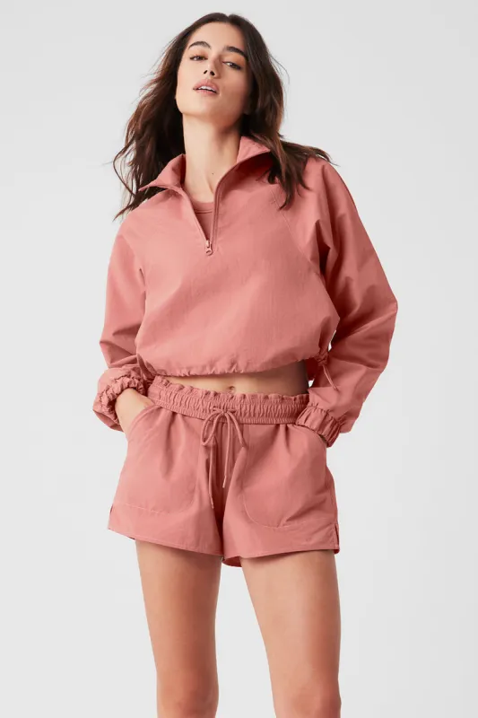 Cropped 1/4 Zip Alumni Pullover - Soft Terracotta sold by Alo Yoga