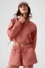 Cropped 1/4 Zip Alumni Pullover - Soft Terracotta sold by Alo Yoga