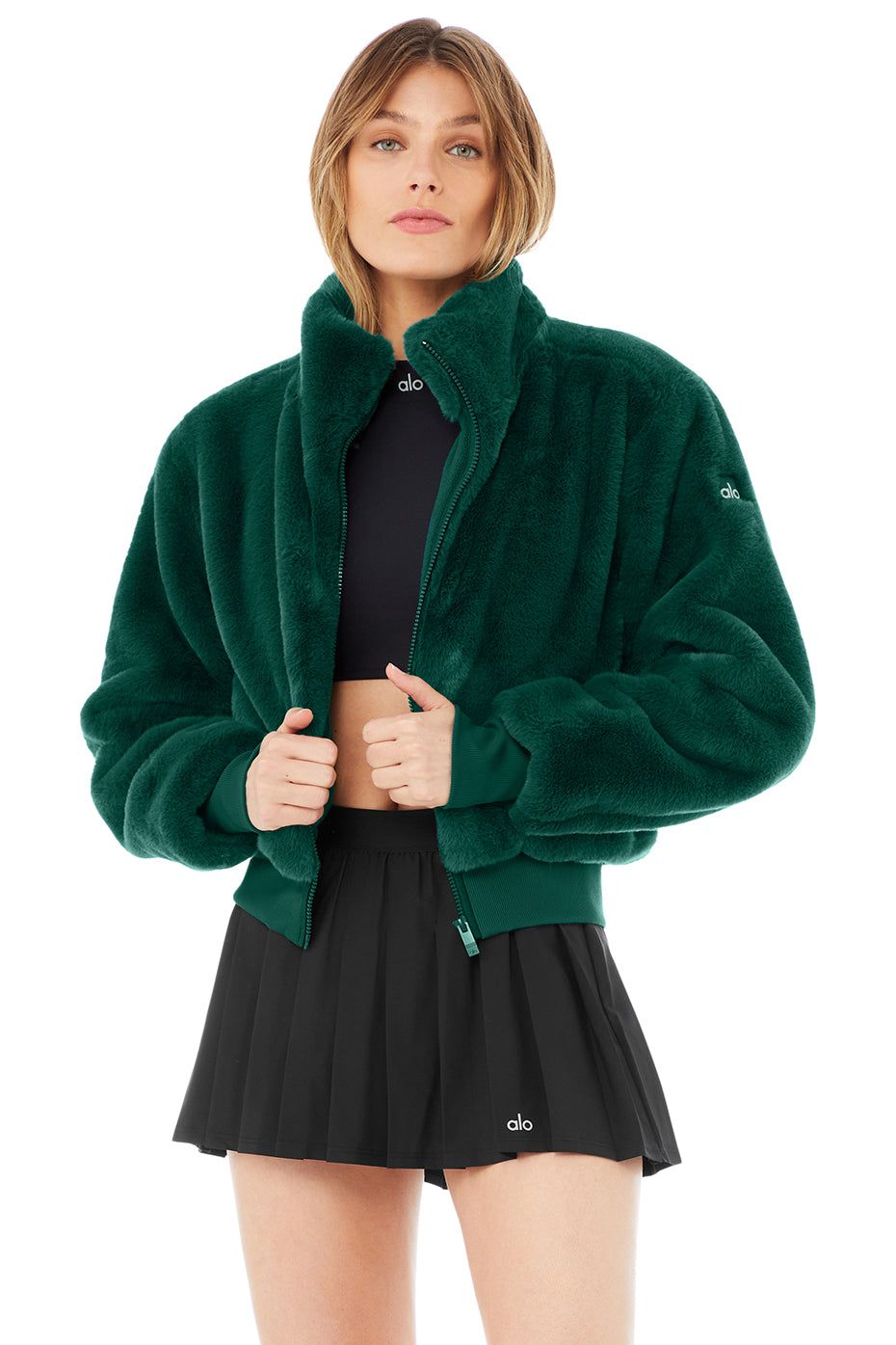 Faux Fur Foxy Jacket - Dark Emerald sold by Alo Yoga product image thumbnail 2