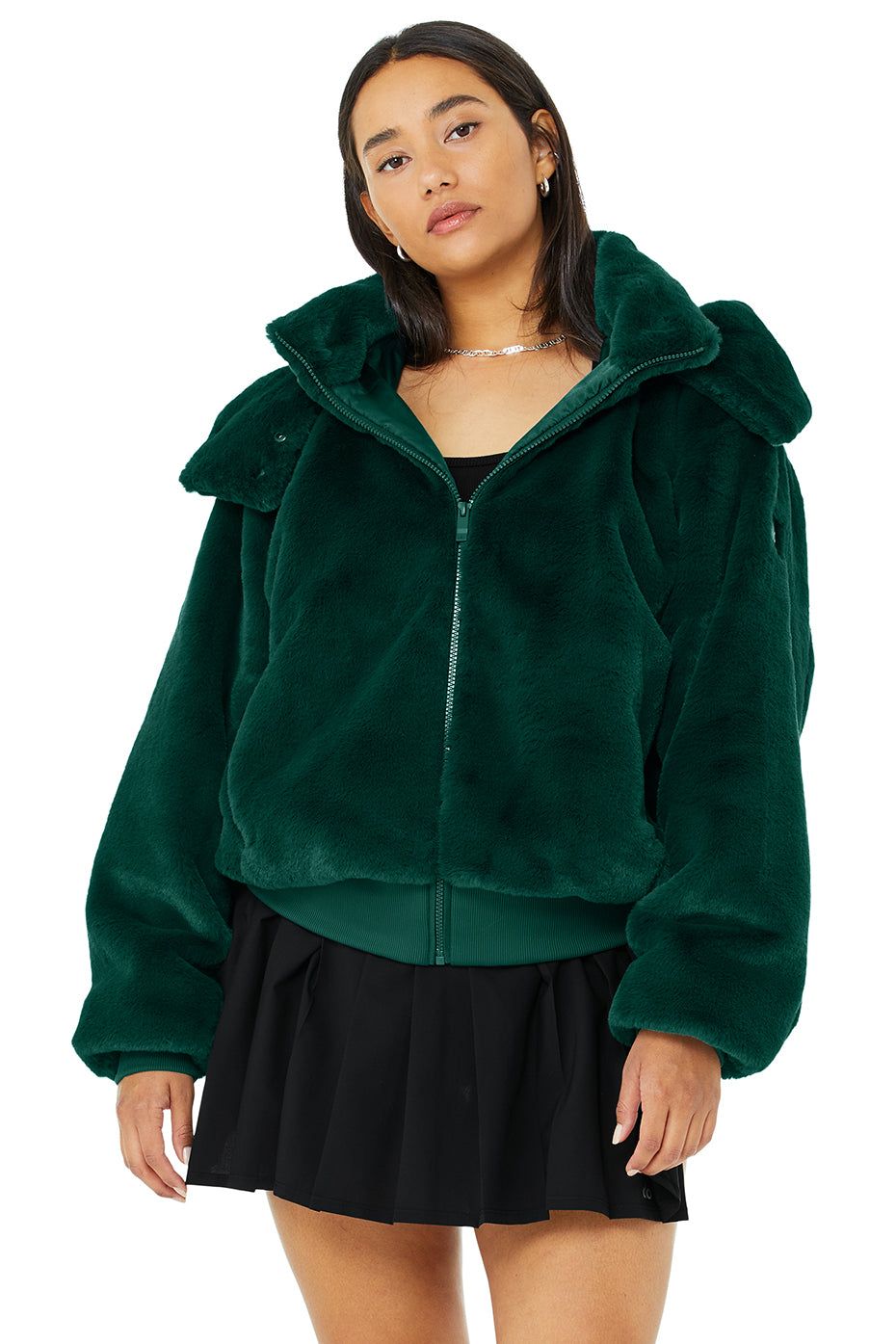 Faux Fur Foxy Jacket - Dark Emerald sold by Alo Yoga product image thumbnail 6