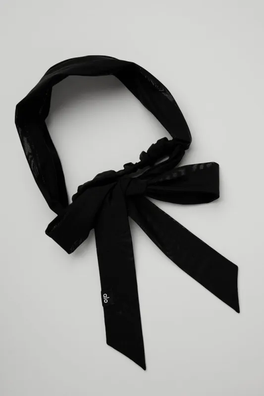 Fresh Mesh Tie Headband - Black sold by Alo Yoga
