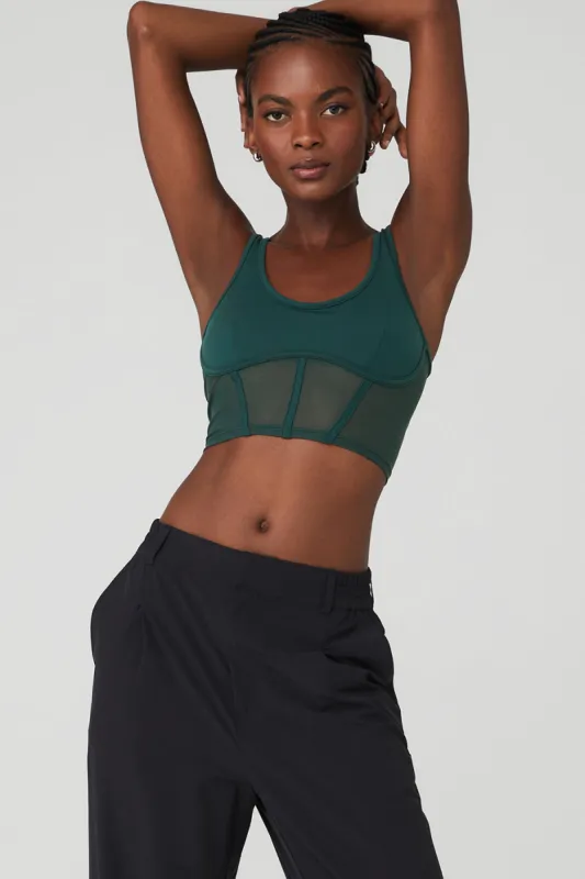 Airbrush Mesh Corset Tank - Midnight Green sold by Alo Yoga