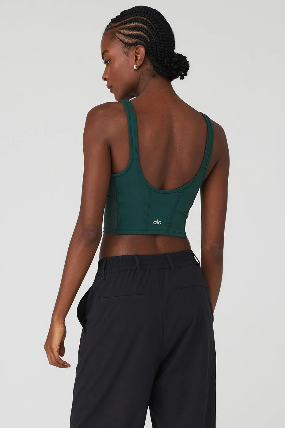 Airbrush Mesh Corset Tank - Midnight Green sold by Alo Yoga product image thumbnail 2