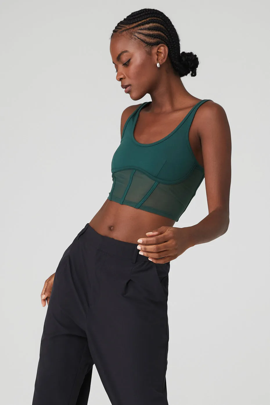 Airbrush Mesh Corset Tank - Midnight Green sold by Alo Yoga product image thumbnail 3