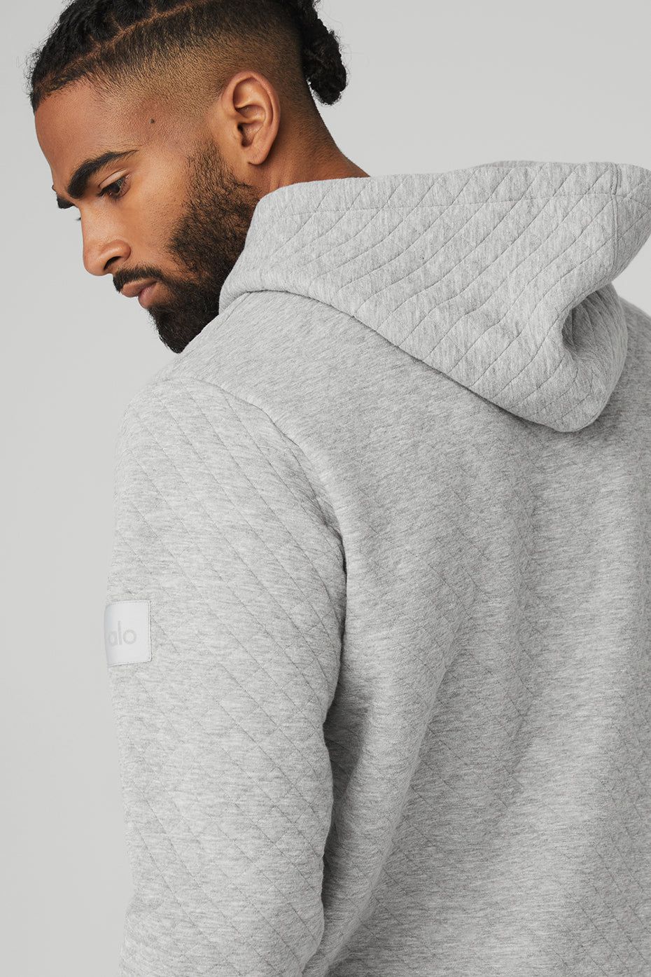 Quilted Stadium Hoodie - Athletic Heather Grey sold by Alo Yoga product image thumbnail 4