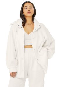 Micro Sherpa Envy Shacket - Ivory sold by Alo Yoga