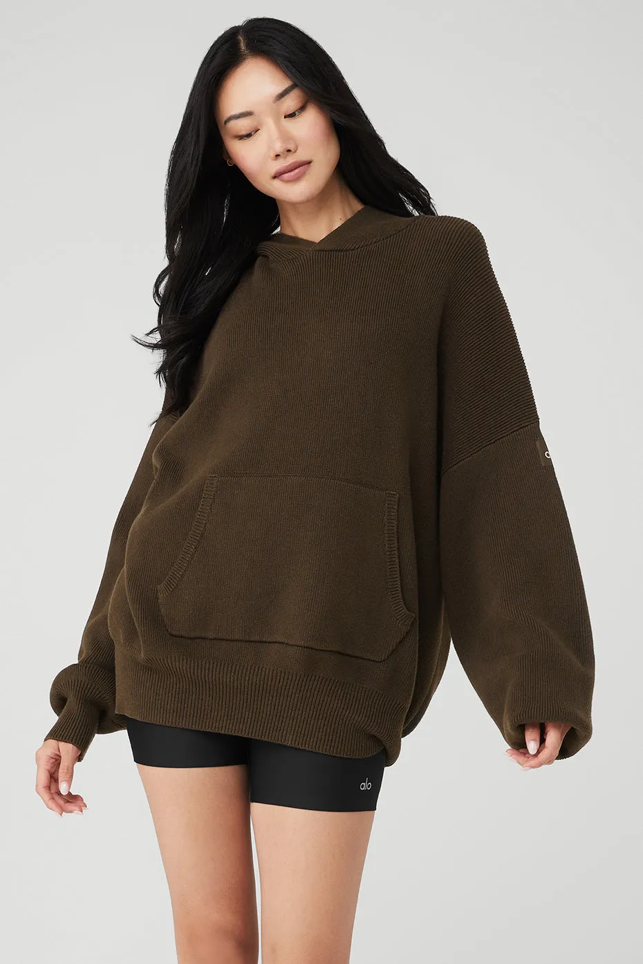 Scholar Hooded Sweater - Espresso sold by Alo Yoga