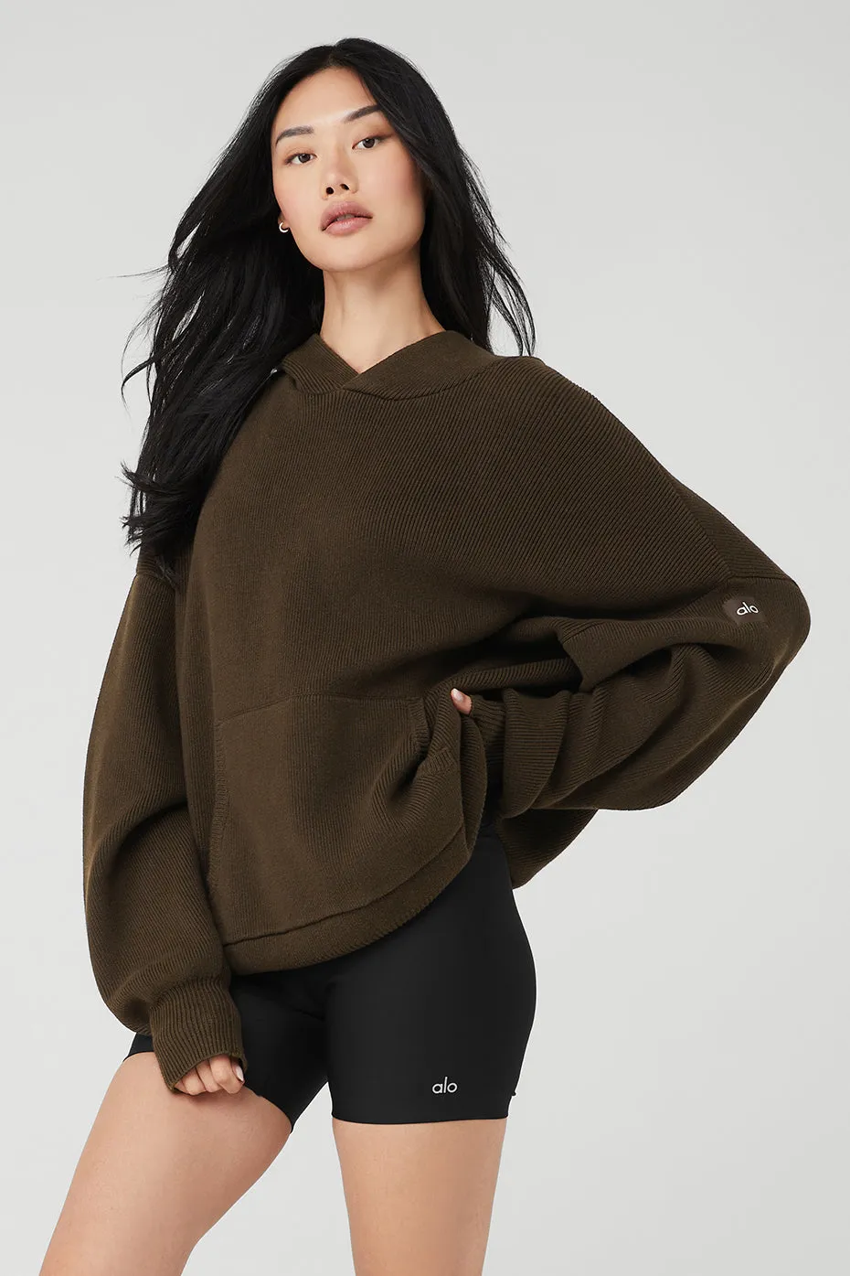 Scholar Hooded Sweater - Espresso sold by Alo Yoga product image thumbnail 3