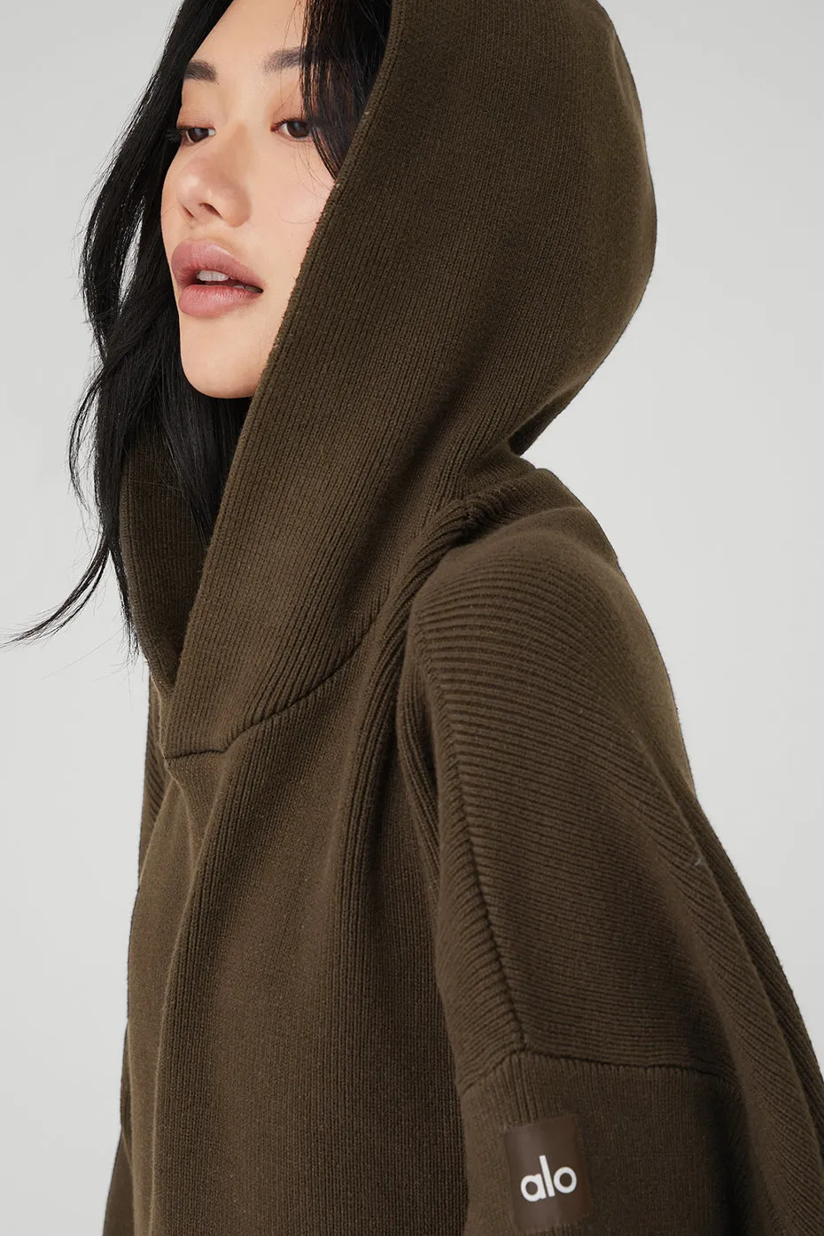 Scholar Hooded Sweater - Espresso sold by Alo Yoga product image thumbnail 4