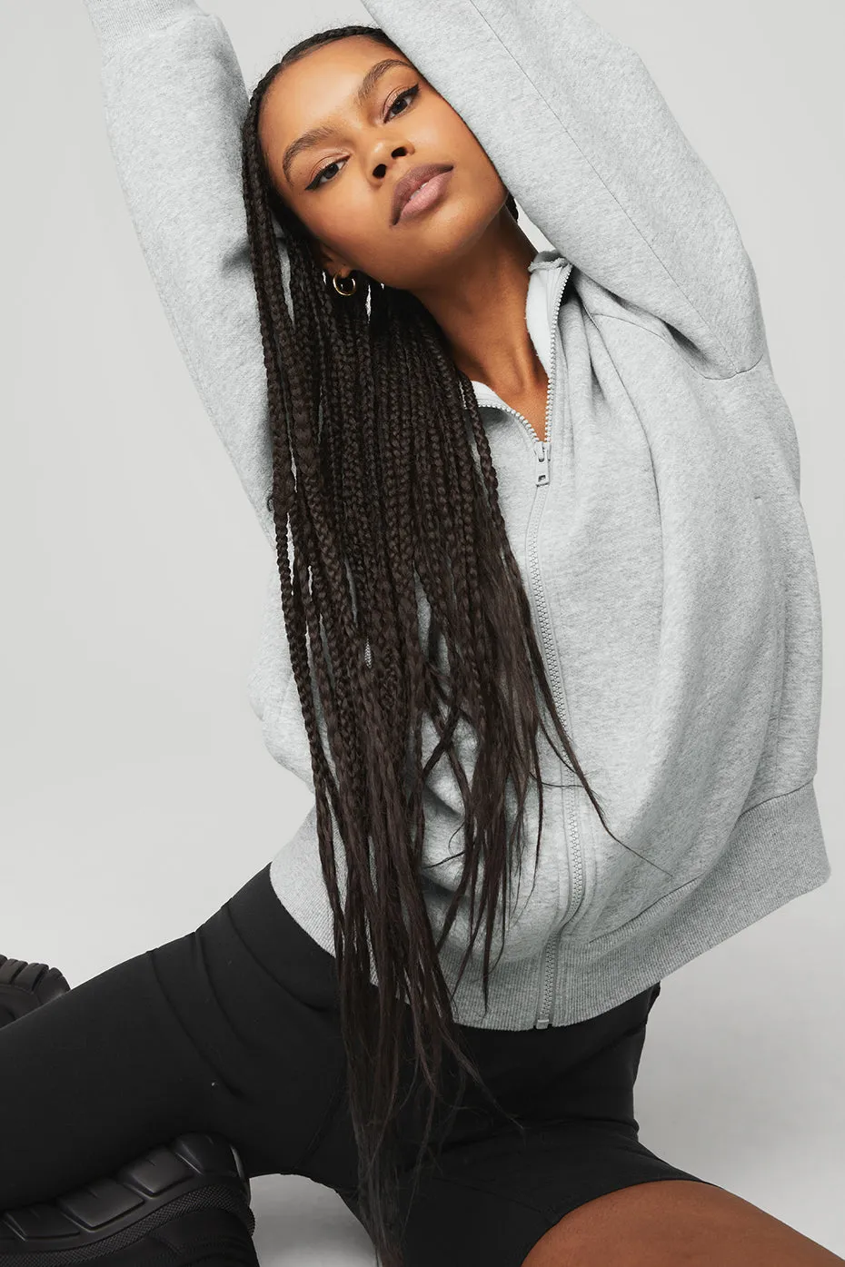 Everyday Full Zip Hoodie - Athletic Heather Grey sold by Alo Yoga product image thumbnail 4