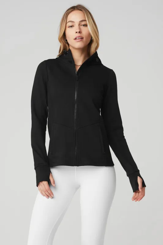 Foundation Zip Hoodie - Black sold by Alo Yoga